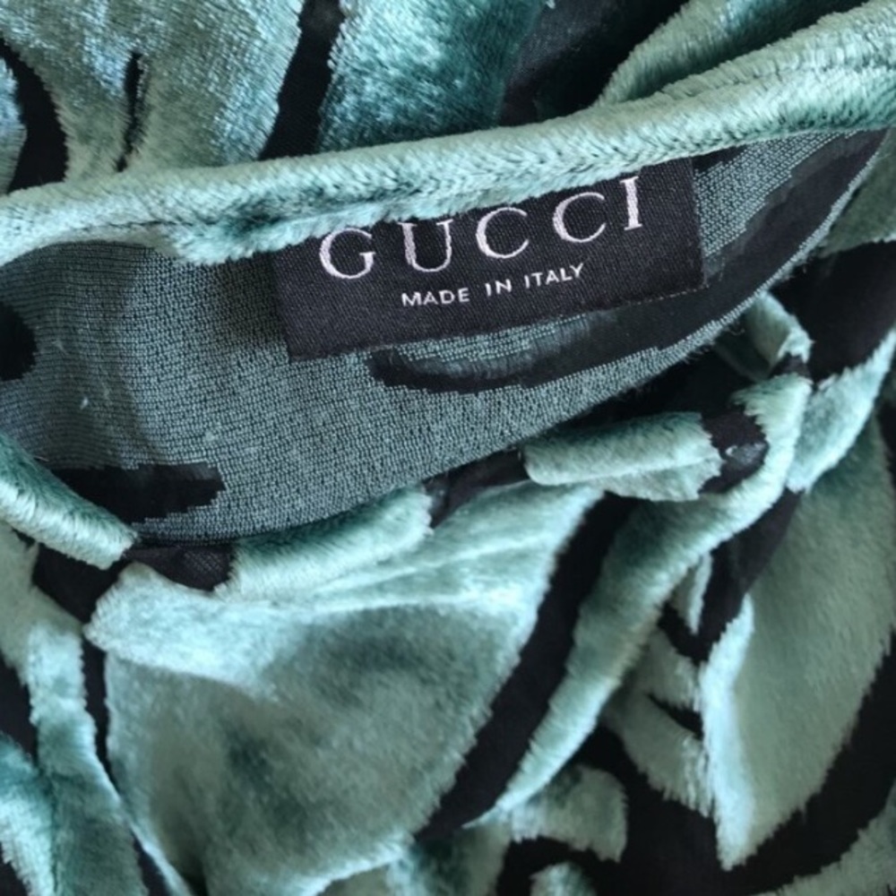 GUCCI Tom Ford Vintage Teal Zebra Silk Gucci Runway Tunic Dress